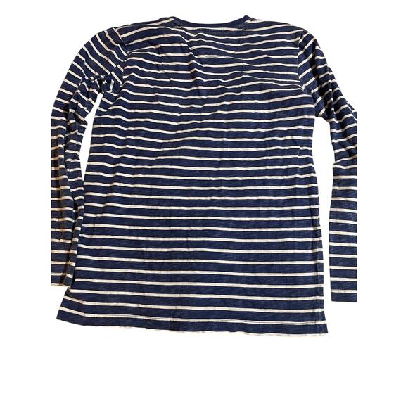 Boys blue and white striped long sleeve Henley shirt size XL 14/16 - Picture 3 of 5
